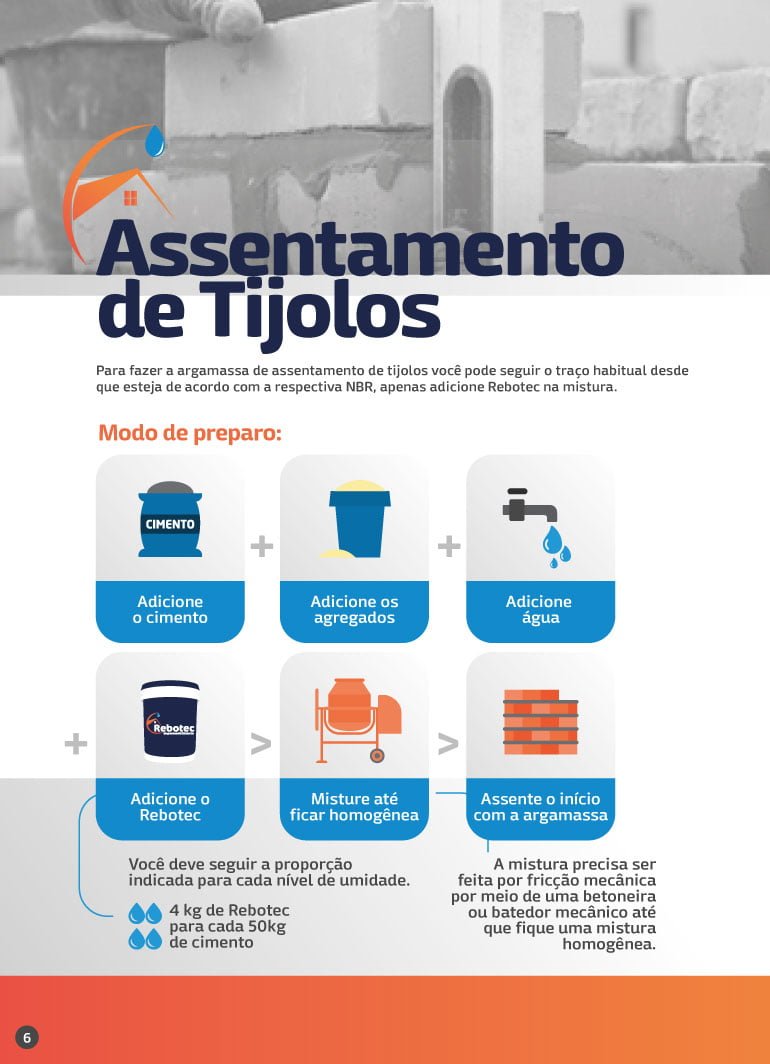 como assentar tijolos com rebotec