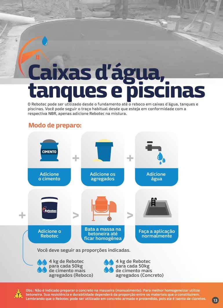 como impermeabilizar piscina, tanques ou caixa d´agua com rebotec