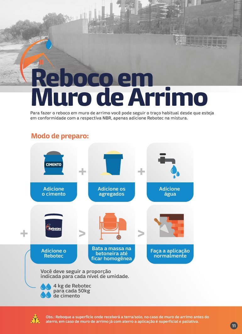 como fazer reboco em muro de arrimo com rebotec