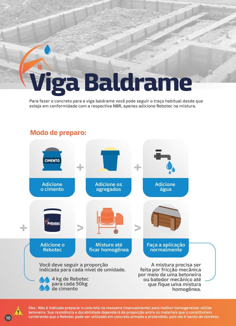 como fazer viga baldrame com rebotec